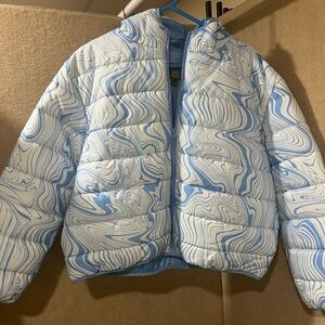 Blue Swirl Puffer Jacket